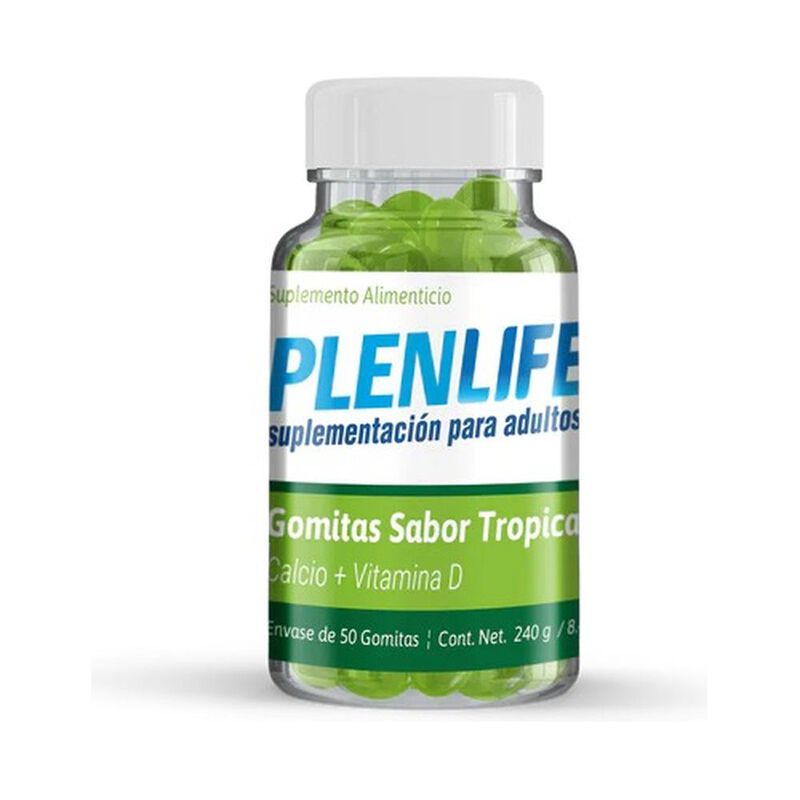 Plenlife 50 Gomitas De Calcio Sabor Tropical 24... image number null