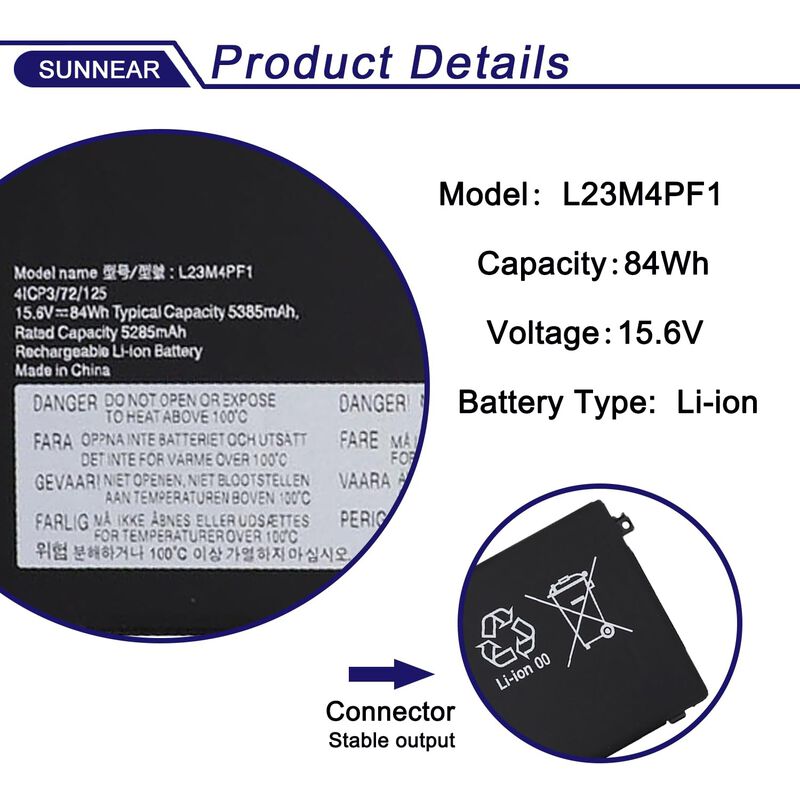 Bater&iacute;a Sunnear L23m4pf1 15,6 v 84 wh Para Leno... image number null