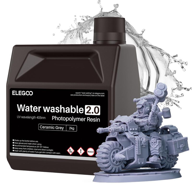 Resina 3d Elegoo 2000 g Lavable Con Agua (gris ... image number null