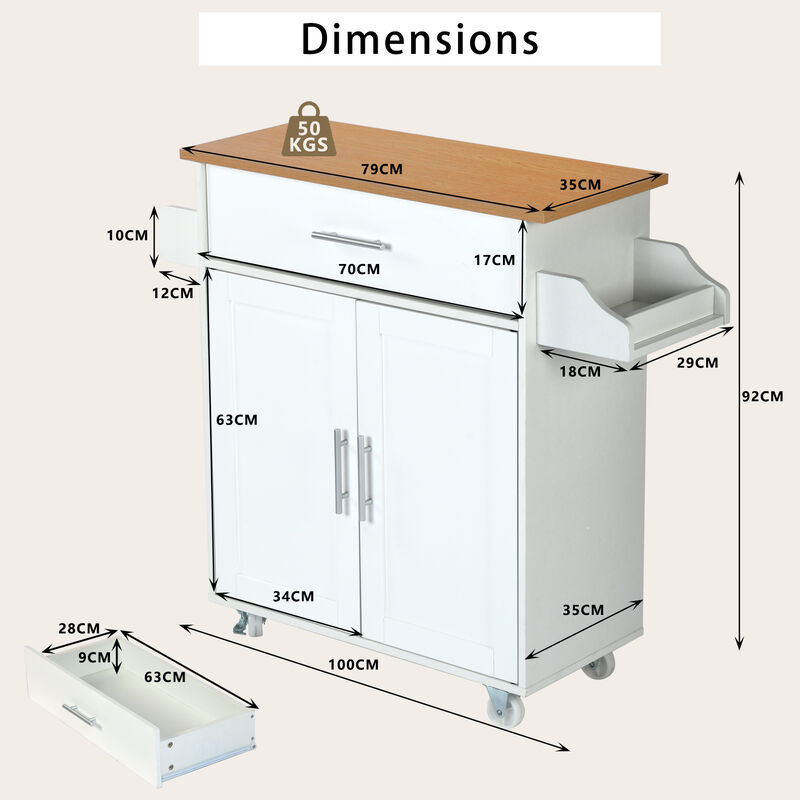 Carrito de Almacenamiento con Estante Ajustable... image number null