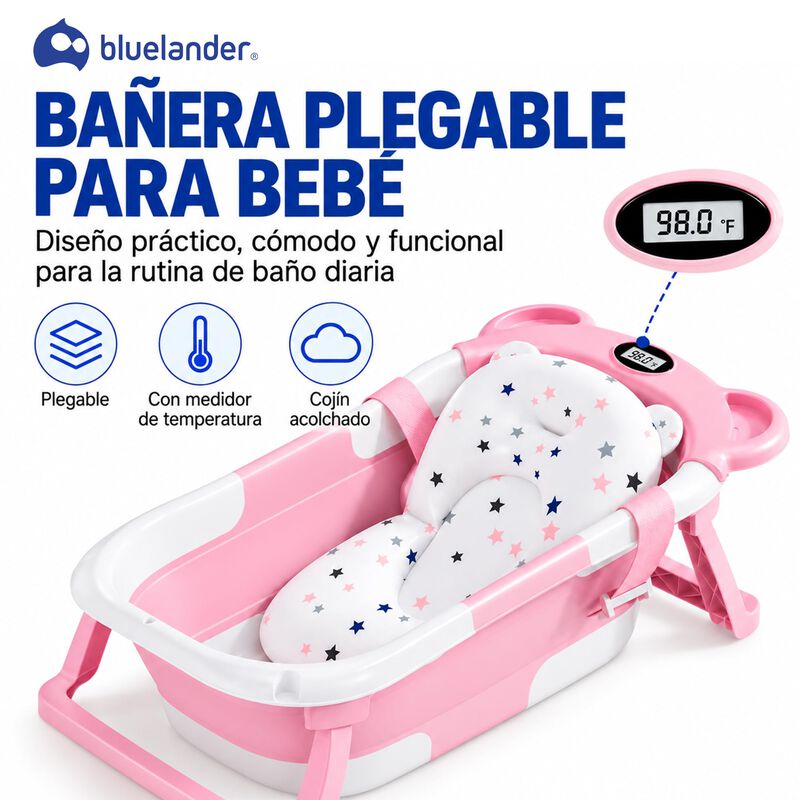 Ba&ntilde;era Para Beb&eacute; Plegable Con Term&oacute;metro Y Alfo... image number null