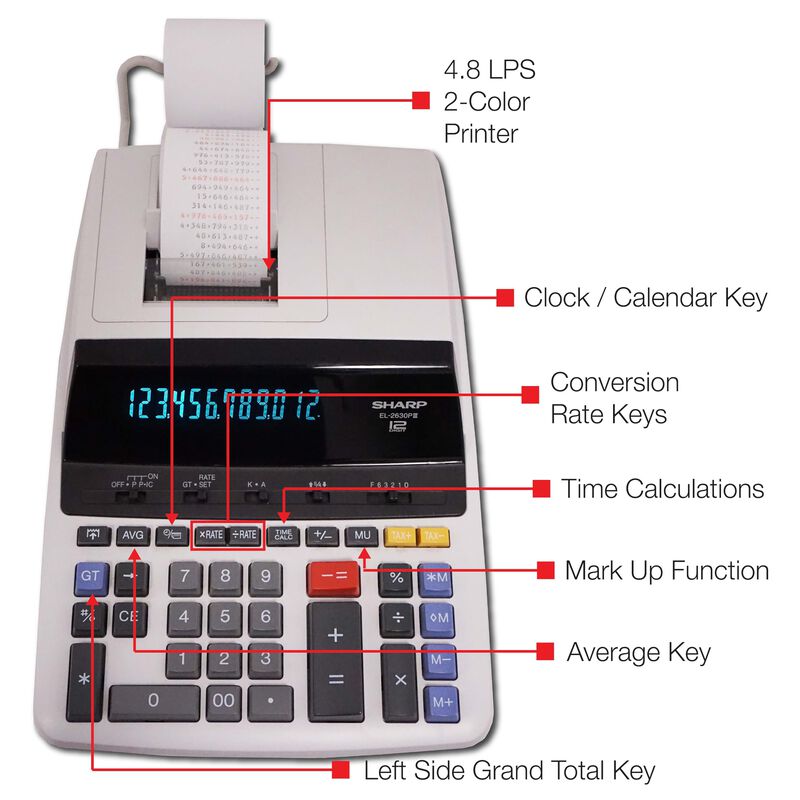 Calculadora De Impresi&oacute;n Sharp El2630piii Negro... image number null