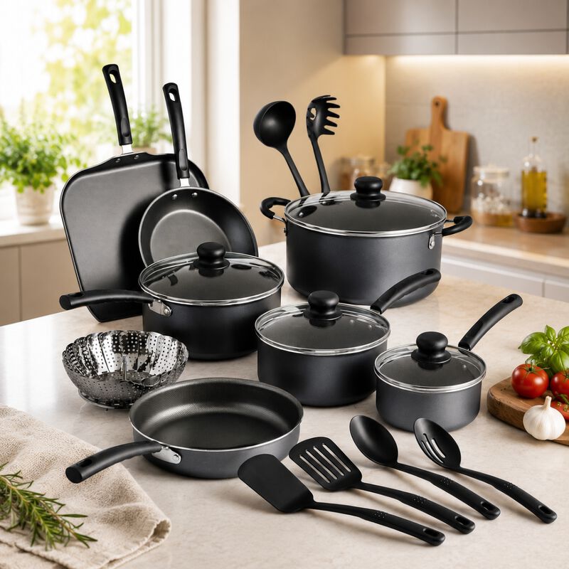 Bater&iacute;a De Cocina Primaware 18 Piezas Negro 801... image number null