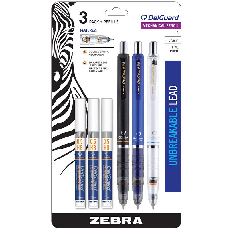 L&aacute;piz Mec&aacute;nico Zebra Pen Delguard Paquete De 3 ... image number null