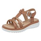 Yuyin Sandalia para mujer camel dorado rosa