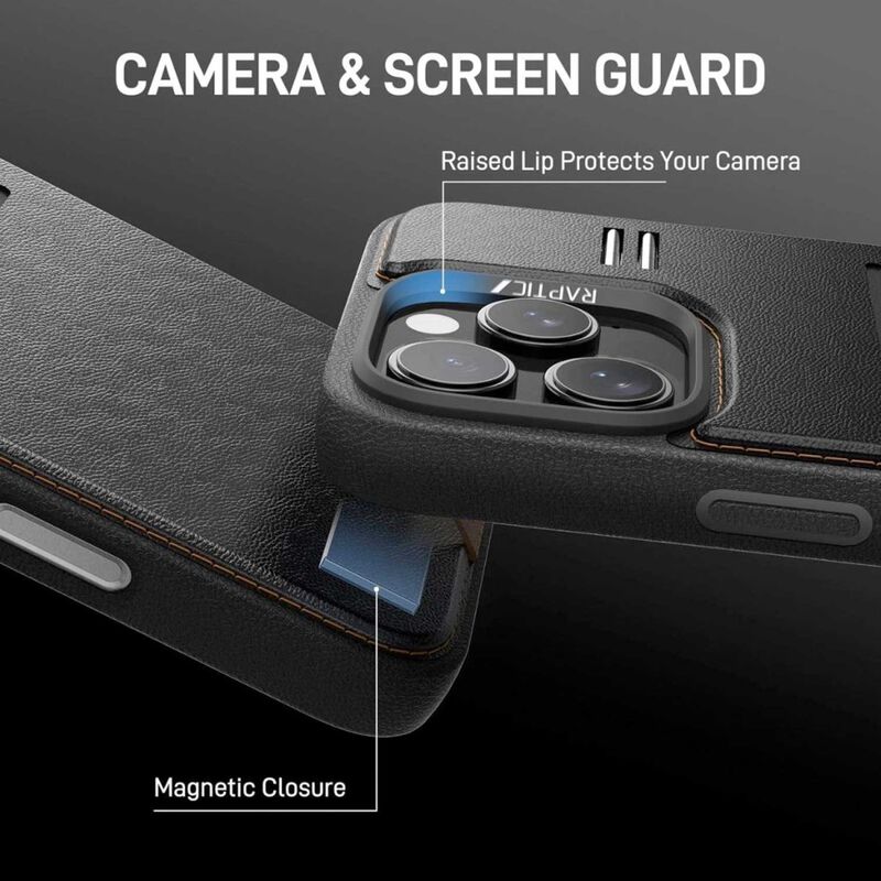 Funda Raptic Cartera Para Iphone 16 Pro Negra W... image number null