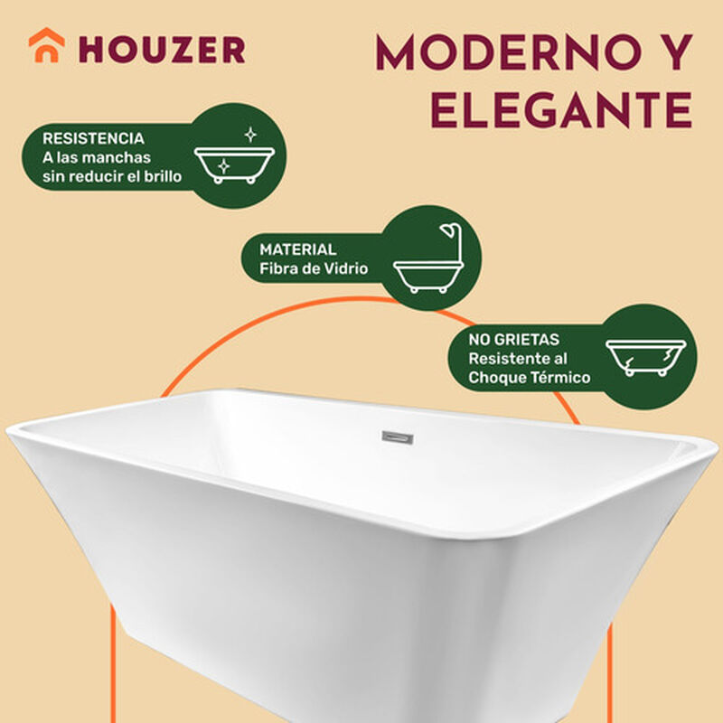 Tina Baño Blanca Premium Lujo 280l Fibra Vidrio... image number null