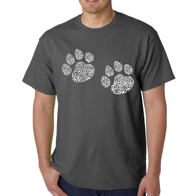 Camiseta Word Art Para Hombre - Huellas Meow de... image number null