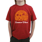 Camiseta Word Art Para Ni&ntilde;o - Vibras de Verano - Rojo