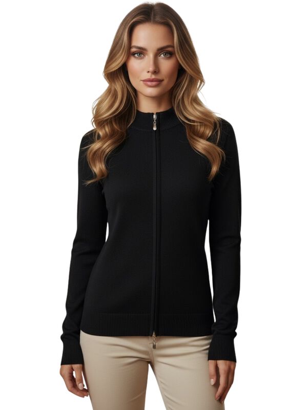 Sueter Mujer De Cuello Alto Y Cierre Sueteres S... image number null