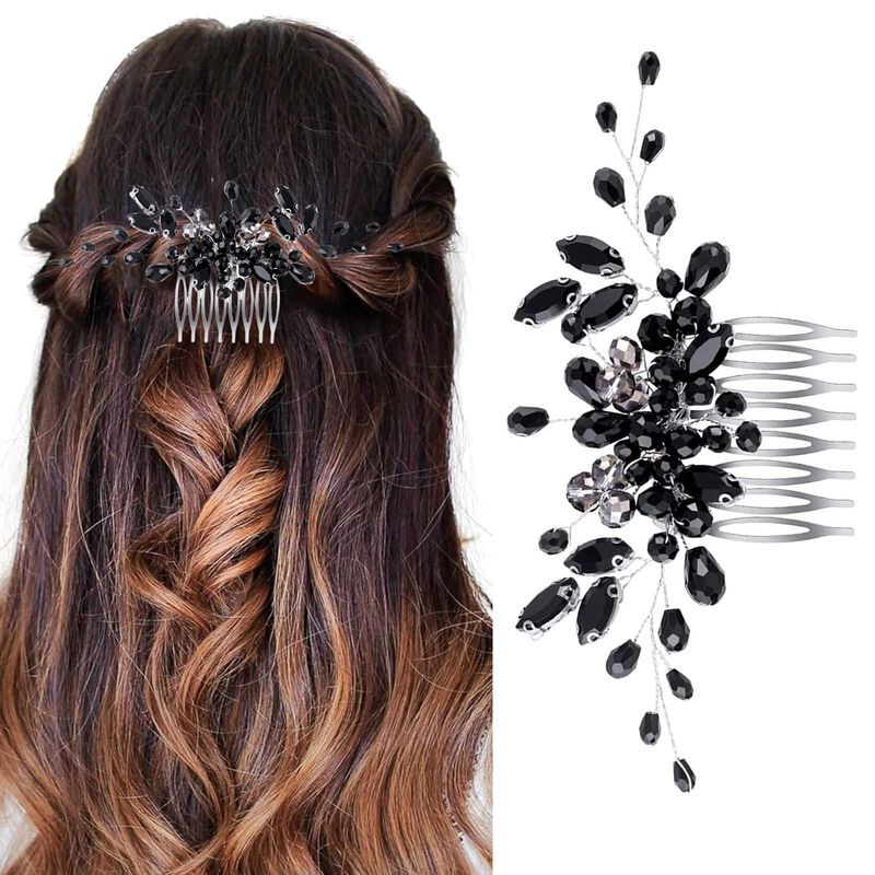 Peine De Cabello Sixdawanjia Negro Con Pedrer&iacute;a... image number null