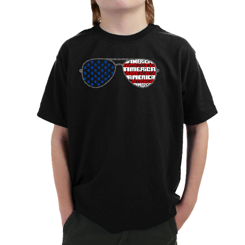 Camiseta Word Art Para Ni&ntilde;o - Americana Sunglas... image number null