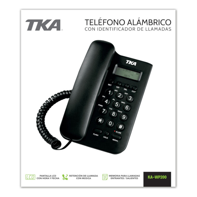 Tel&eacute;fono Al&aacute;mbrico TKA KA-WP200 Casa Oficina Ne... image number null