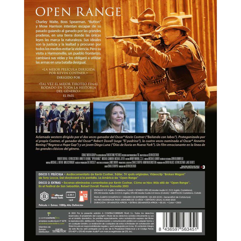 Open Range (2 Discos) [Blu-ray] (2003) image number null