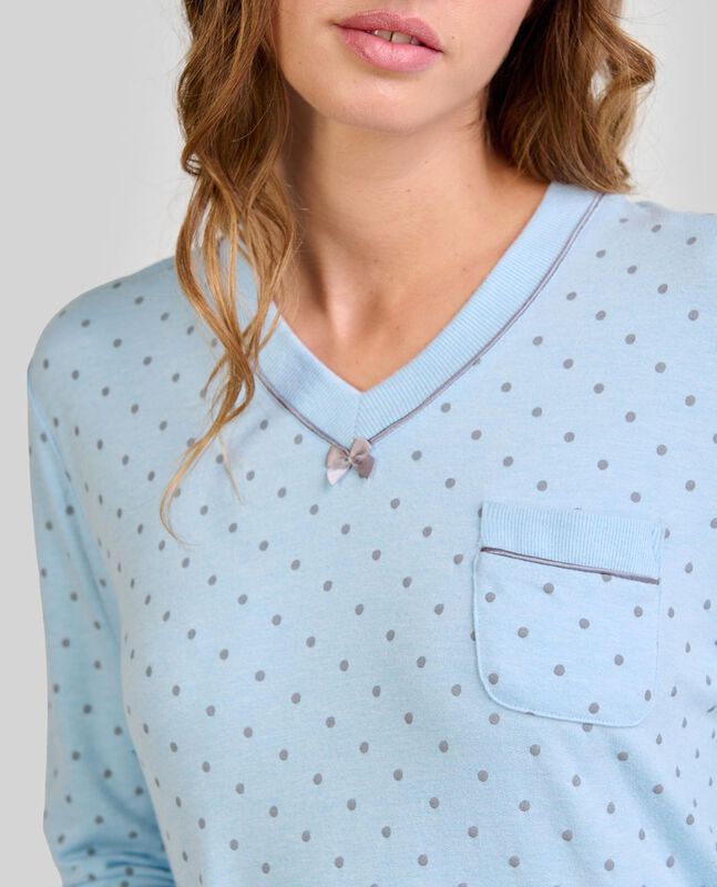 Camis&oacute;n con Estampado de Topos Celeste image number null