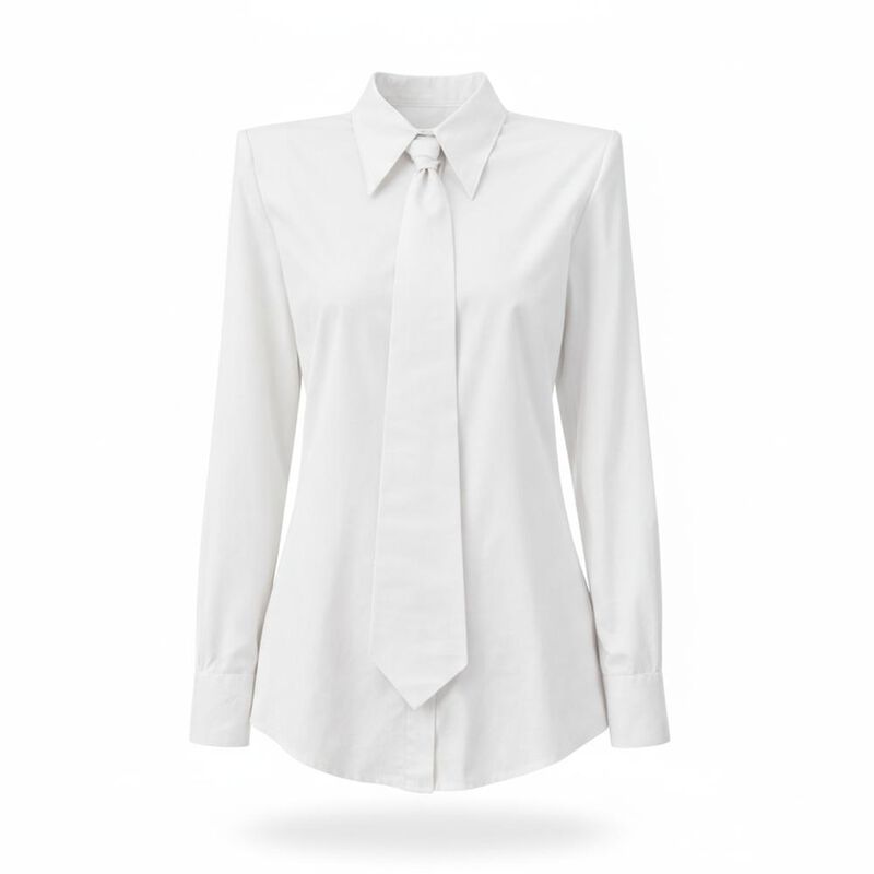 Camisa con hombreras y corbata image number null