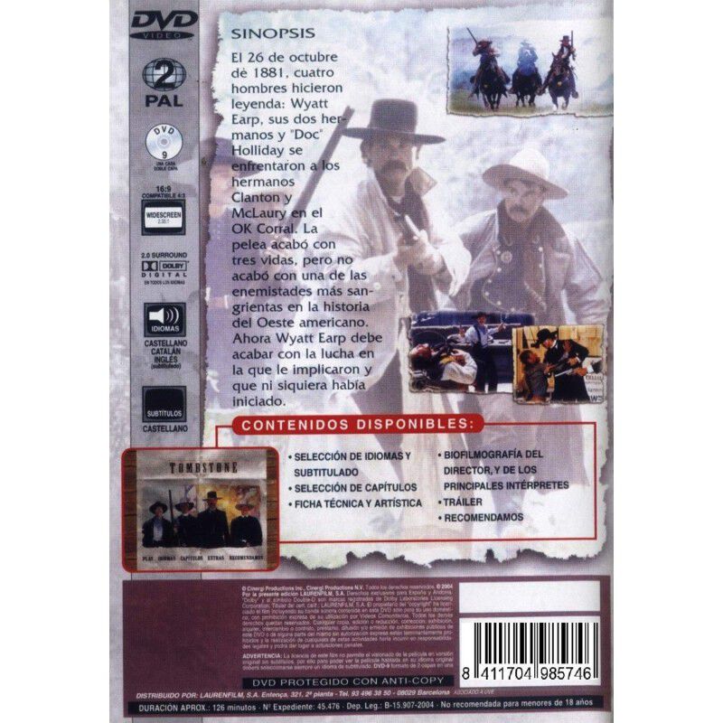 Tombstone: La leyenda de Wyatt Earp [DVD] (1993... image number null