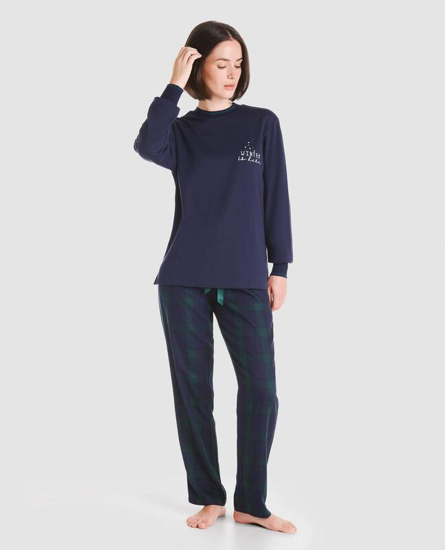 Pijama de Cuadros Verdes Verde image number null