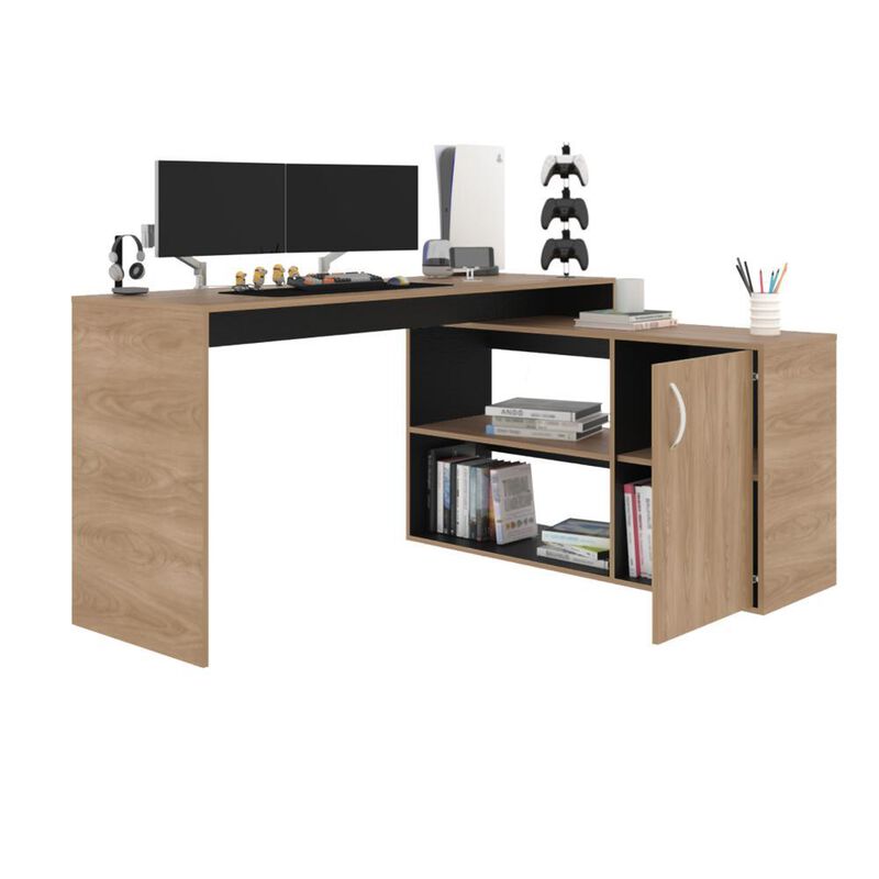 Escritorio En L Axis Fresno Europeo y Wengue Vi... image number null