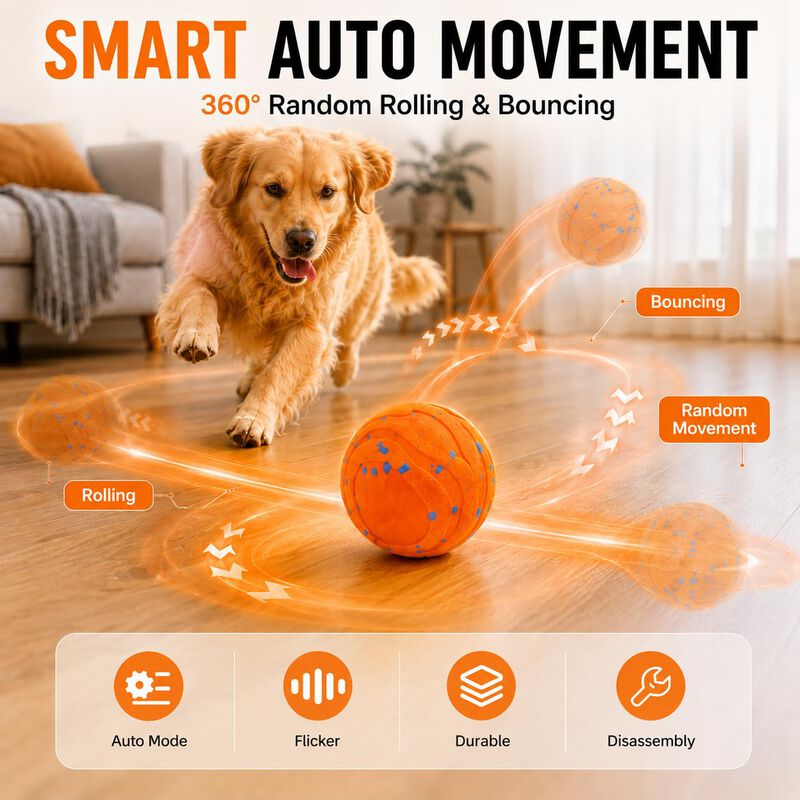 Pelota Interactiva Recargable Para Perro &ndash; 2 Mo... image number null