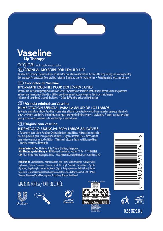B&aacute;lsamo Labial Vaseline Lip Therapy Care Origin... image number null