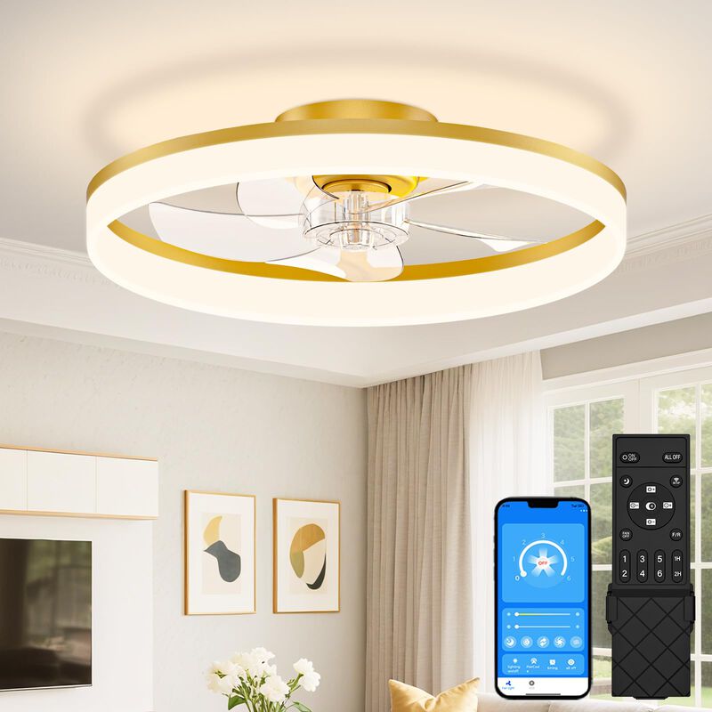 Ventilador De Techo Volisun De 51 cm Dorado Con... image number null