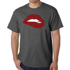 Camiseta Word Art Para Hombre - Labios Brooklyn - Gris