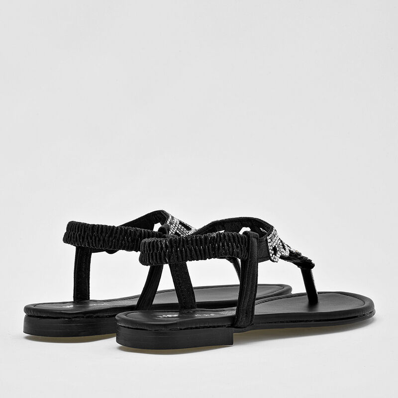 Moramora Sandalia para mujer negro plata image number null
