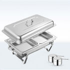 Buffetera de Acero Inoxidable 2 Compartimentos, Chafer Buffet De Dise&ntilde;o Dividido, Ideal para Eventos y Reuniones, 2 Quemadores Incluidos (2 Charolas), Bluelander