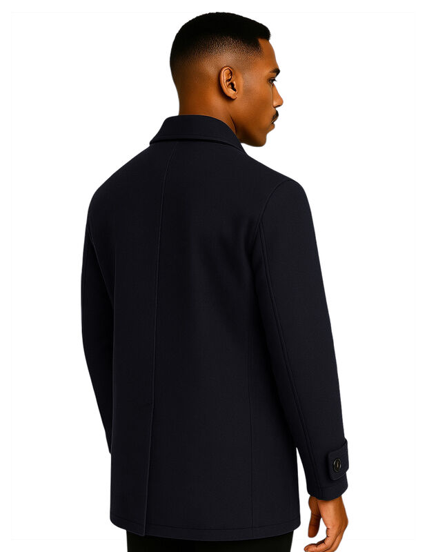 Abrigo Largo Hombre Gamuza Premium Negro Roosev... image number null