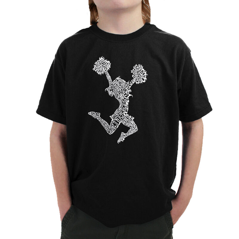 Camiseta Word Art Para Ni&ntilde;o - Cheer - Negro image number null