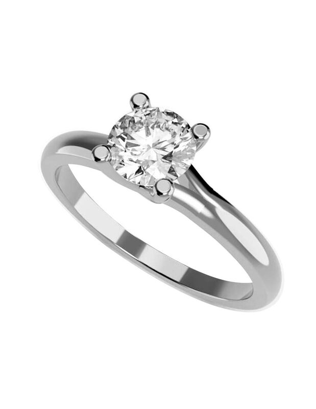 Anillo de Compromiso en Oro Blanco 10K con Circ... image number null