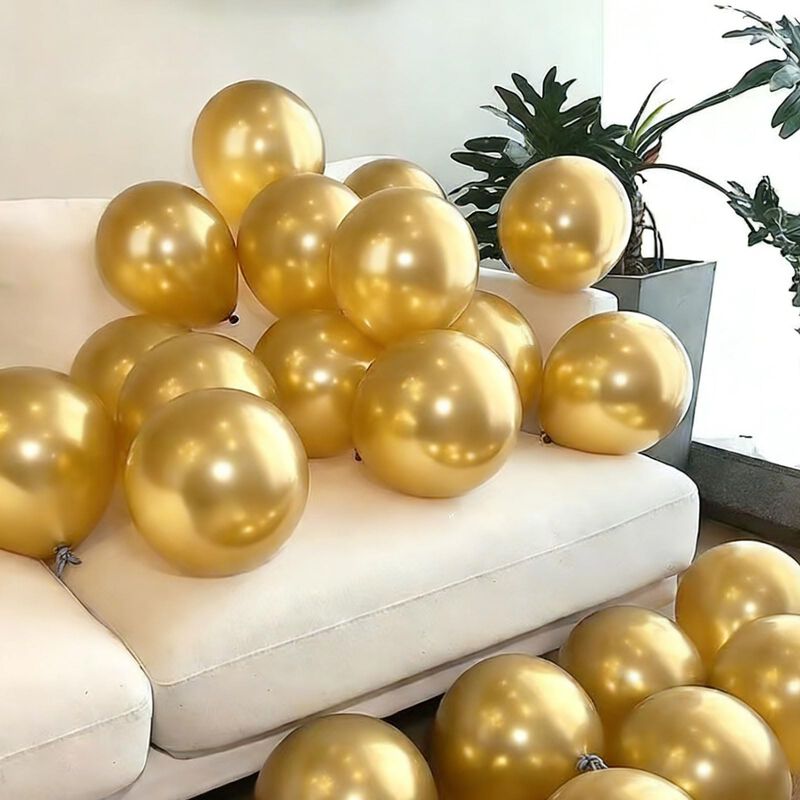 Globos Ztikug 25 cm Dorado Met&aacute;lico 50 unidades image number null