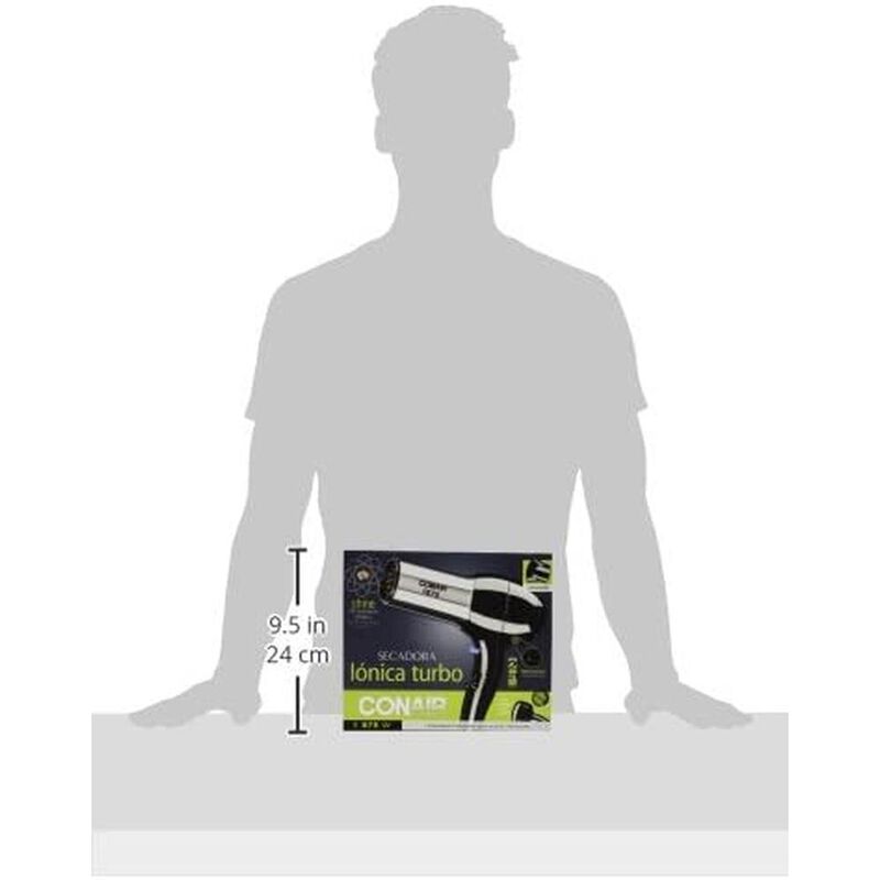 Secadora Cabello Conair Turbo Iones Cromada Ant... image number null