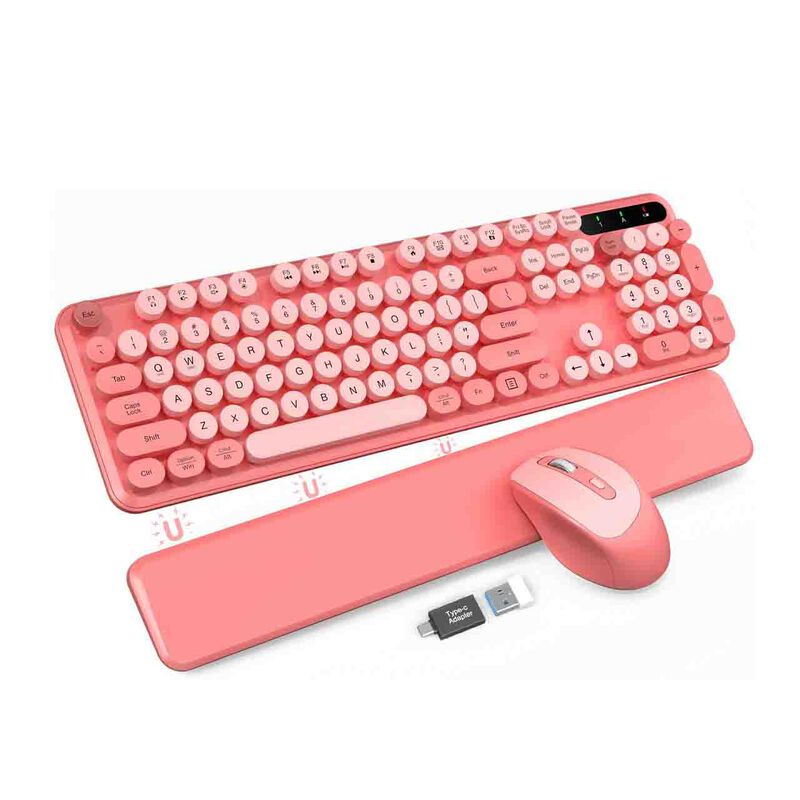 Teclado Y Rat&oacute;n Inal&aacute;mbricos Trueque Cute Typew... image number null