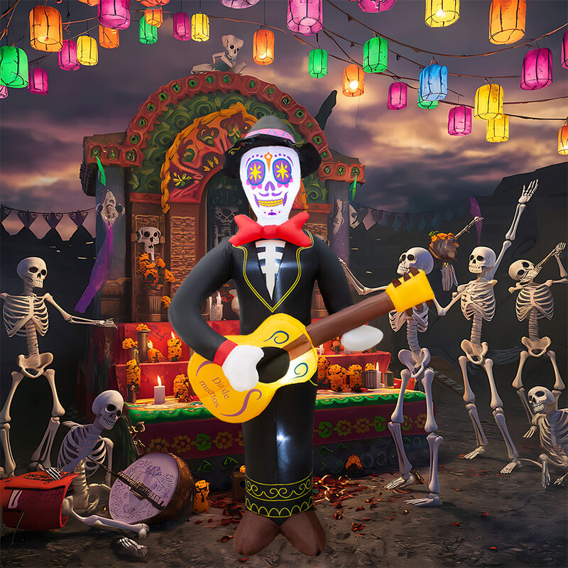 Inflable De Halloween Mariachi Calavera 2.1mts ... image number null