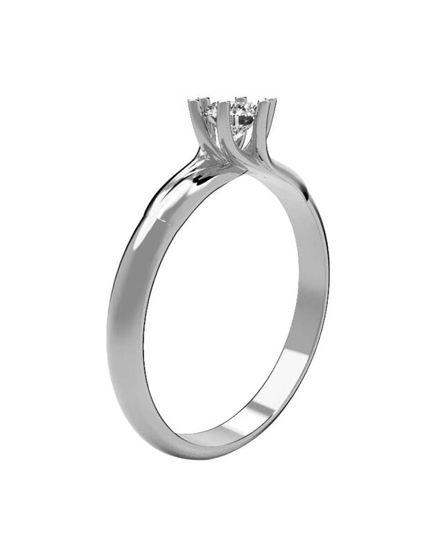 Anillo de Compromiso en Oro Blanco 14K con Circ... image number null