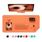 Alfombrilla De Escritorio Niniubye 90x43 Cm Cuero Pu Naranja