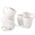 Tazas De Caf&eacute; Dowan 350 ml, Juego De 6, Blanco, Cer&aacute;mica