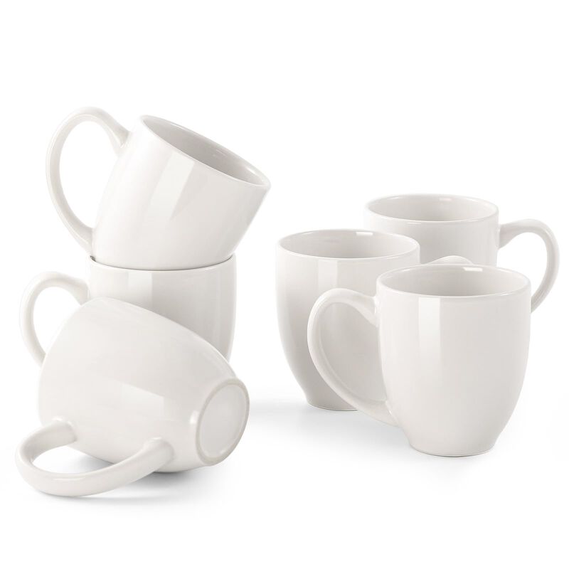 Tazas De Caf&eacute; Dowan 350 ml, Juego De 6, Blanco,... image number null