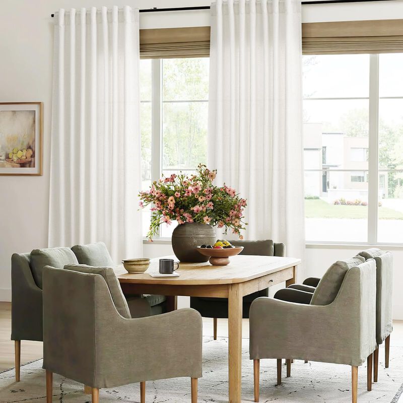 Cortinas Jowels 213 cm Lino 2 Paneles Blanco Ro... image number null
