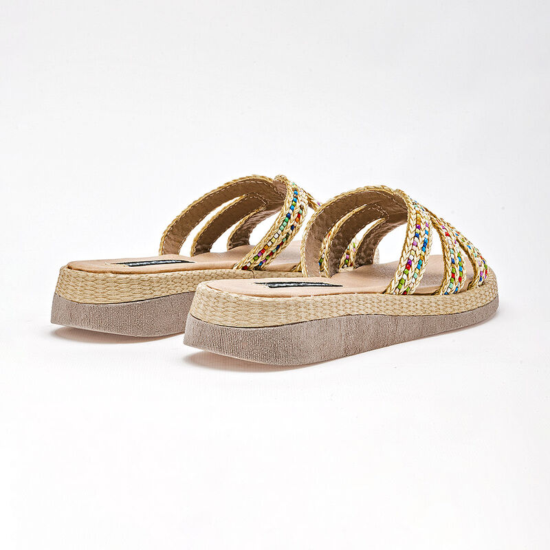 Been Class sandalia piso para mujer beige multi... image number null