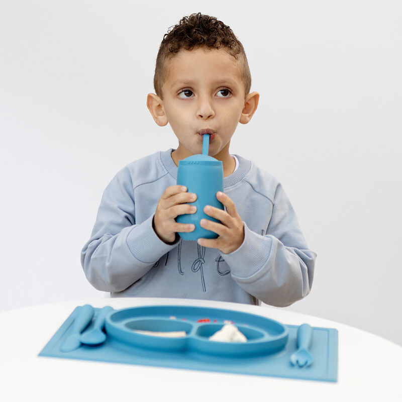 Ezpz Vaso Con Popote Happy Azul image number null