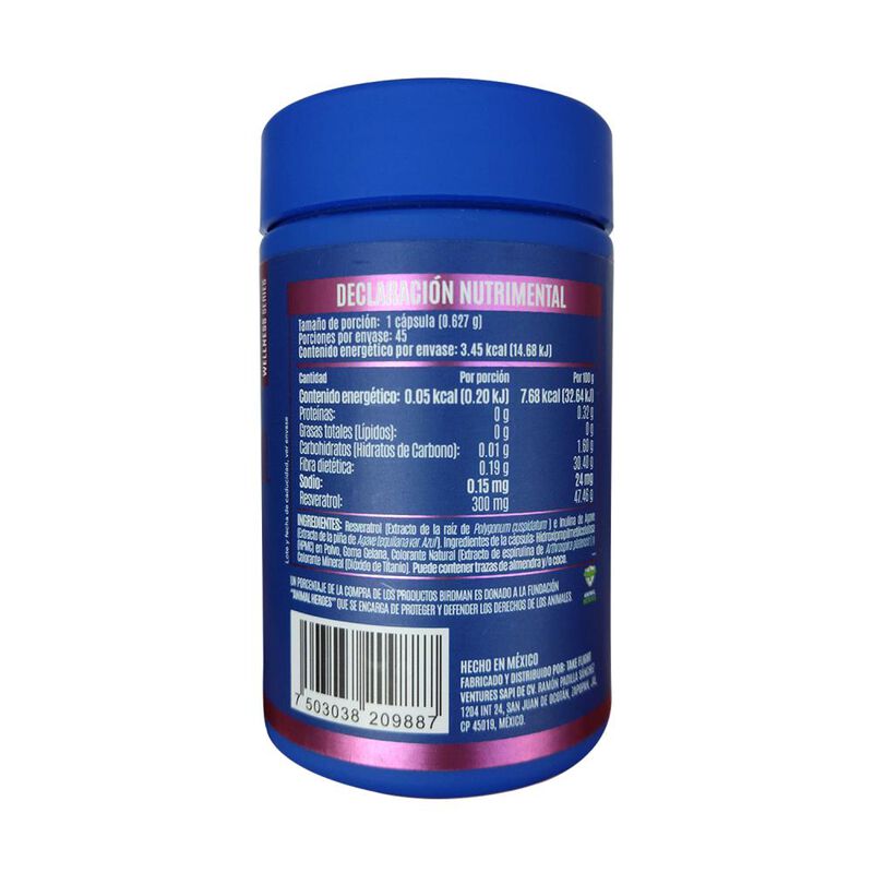 Resveratrol 45 Capsulas Birdman image number null