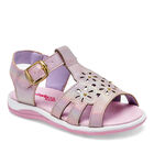 Yondeer Sandalia para bebé niña rosa tornasol