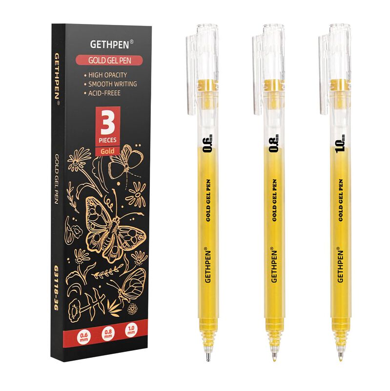 Set De Plumas De Gel Gethpen Gold 0,6/0,8/1,0 m... image number null