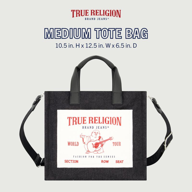 Bolso True Religion De Mezclilla Negro Mediano ... image number null