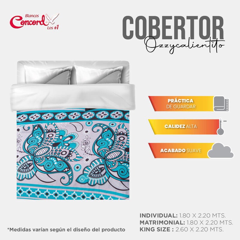 COBERTOR OZZY DAKARI V2 GRIS  KS/XL-QS image number null