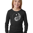 Camiseta De Manga Larga Word Art Para Ni&ntilde;a - Yin Yang - Negro