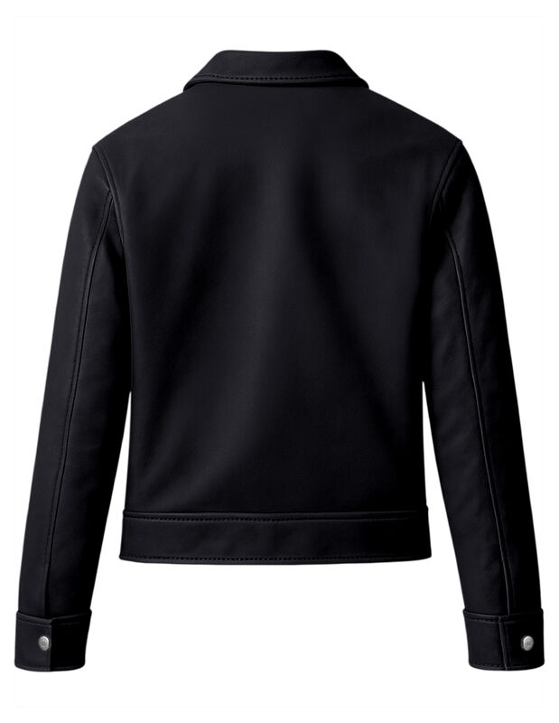 Chamarra Vinipiel Casual Para Mujer Abotonada image number null